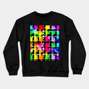 paint splattered checkered design rainbow colored Crewneck Sweatshirt